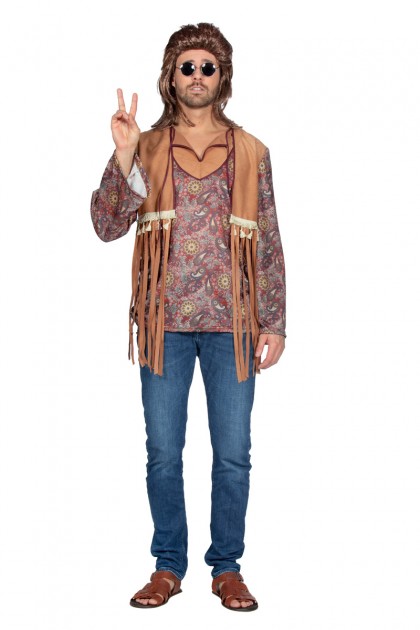 Shirt hippie bruin paisley