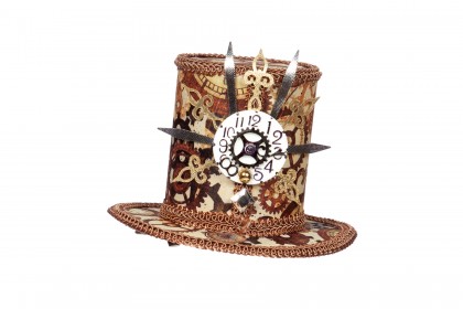 Hoed mini Steampunk met klok